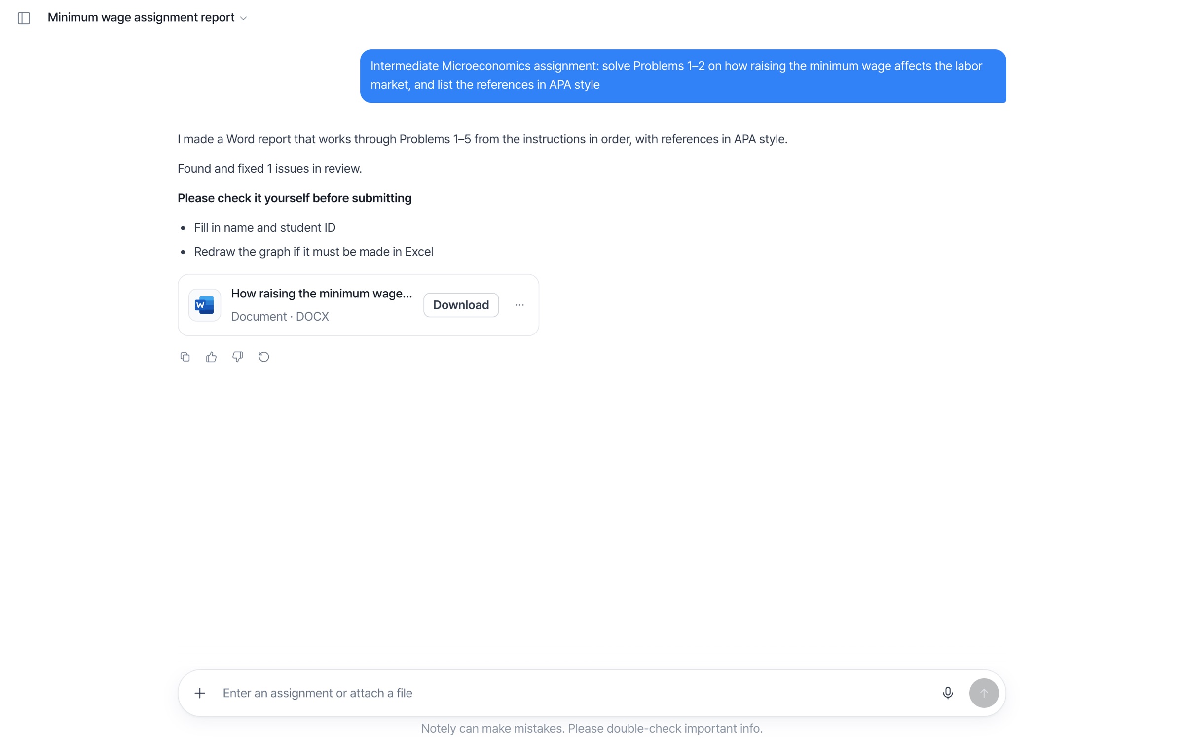 Assignment AI screen